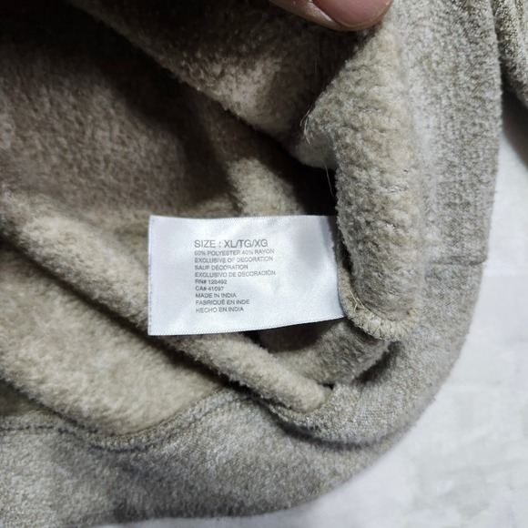 Greg Norman Mens Quarter Zip Pullover Sweater XL TG Beige Heathered Fleece Golf - Picture 7 of 8